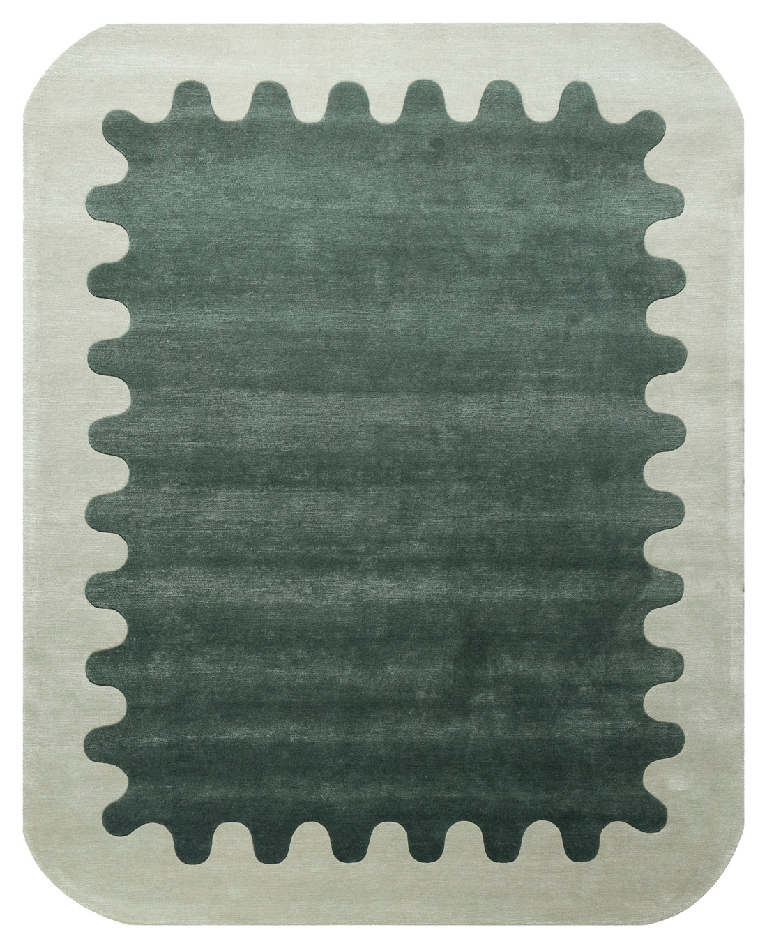 Nordic Knots Hand Tufted Carpet Green Scandinavian Handmade 100% NZ Wool Rug