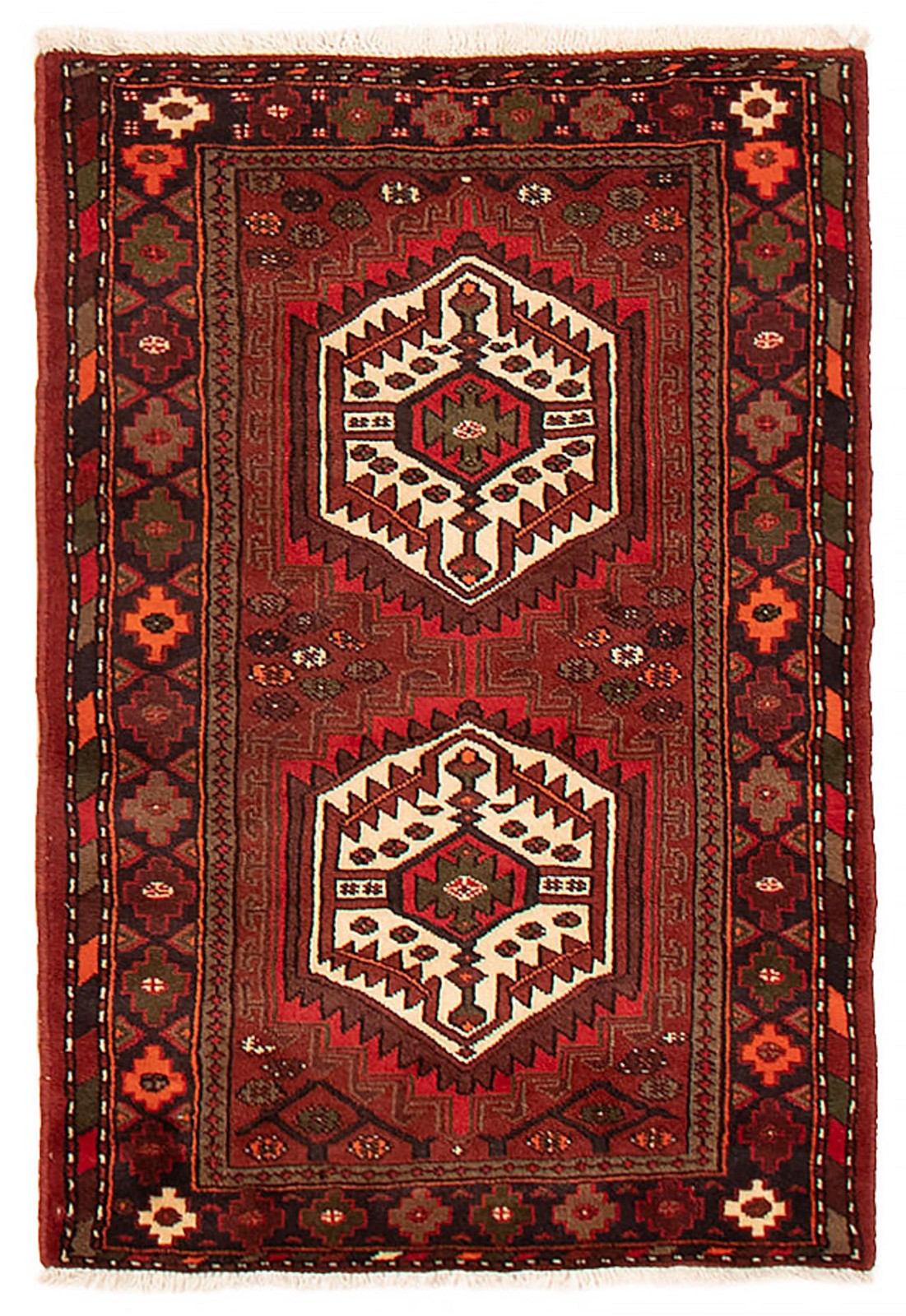 Vintage 3’2″ x 4’9″ Traditional Hand Knotted Vegetable Dye Wool Area Rug