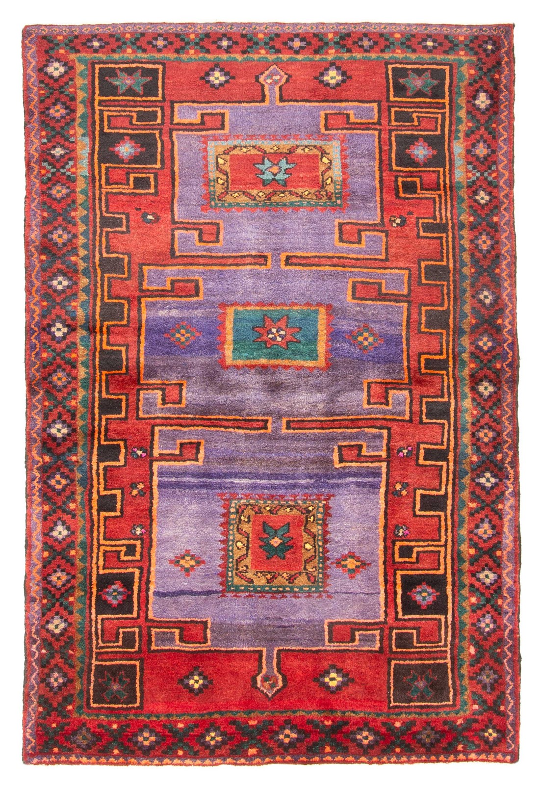 Vintage Hand-Knotted Carpet 4’4″ x 6’6″ Traditional Oriental Wool Area Rug