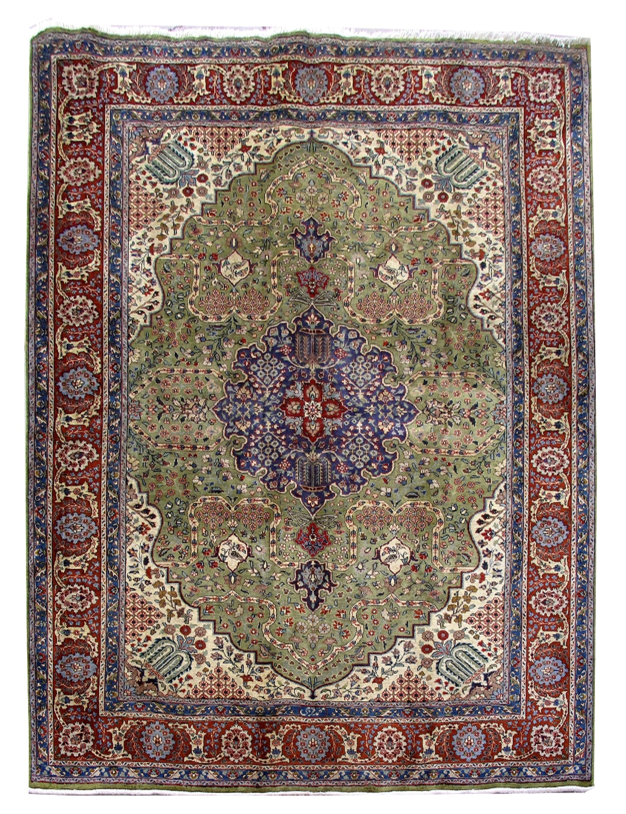 8×11′ Military Green Perssiaan Tabreez Rug 80834