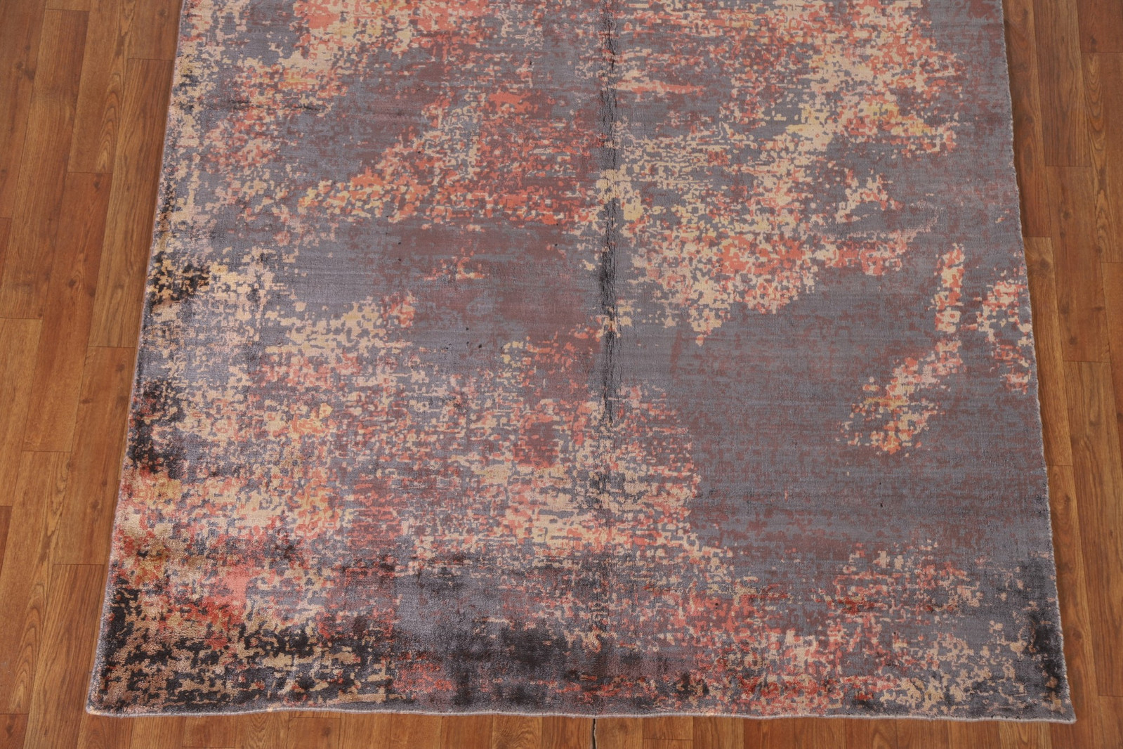 All-Over Pattern Modern Abstract Rug 5×8 Ft Hand-Knotted Wool Indian Area Rug