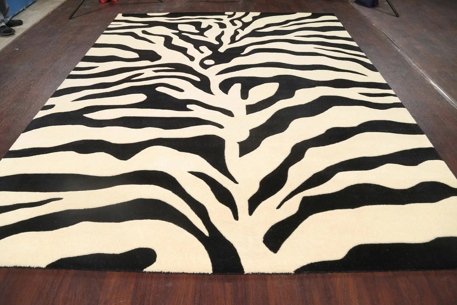 Hand-Tufted Wool Ivory/ Black Rug Zebra Animal Oriental Area Rug Modern Carpet