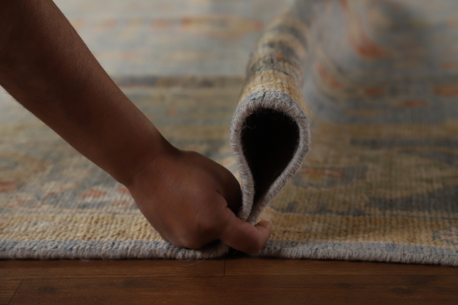 Vegetable Dye Authentic Oushak Turkish Rug 9×12 ft Handmade Wool Carpet