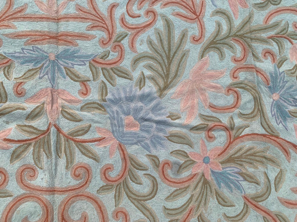 Vintage French Style Aubusson Rug Needlepoint Chain stitch Rug 8×10 ft Free Ship