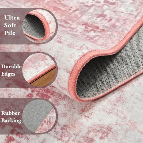Washable Abstract Runner Rug, 2×6 Modern Area Rugs with Non-Slip Rubber Backed