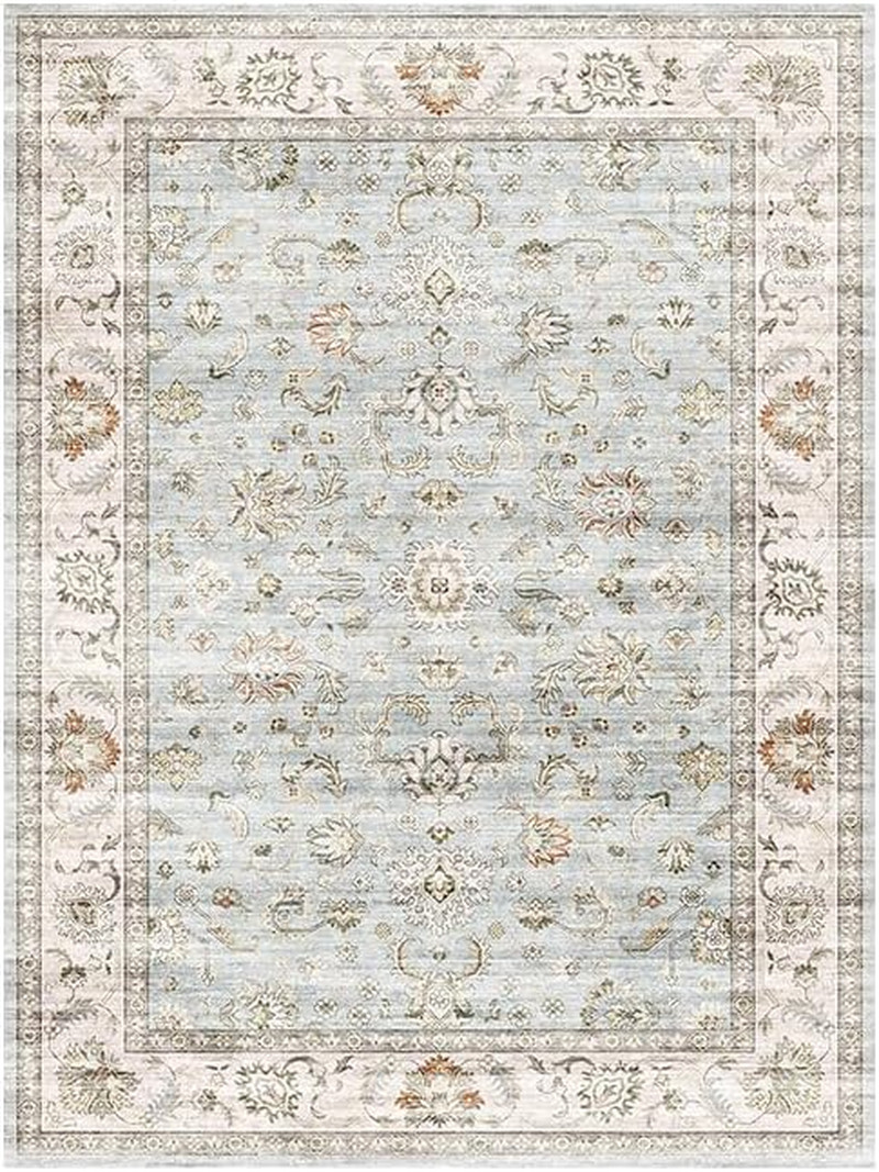 Light Blue 6×8 Area Rug – Washable, Non-Slip & Stain Resistant Design