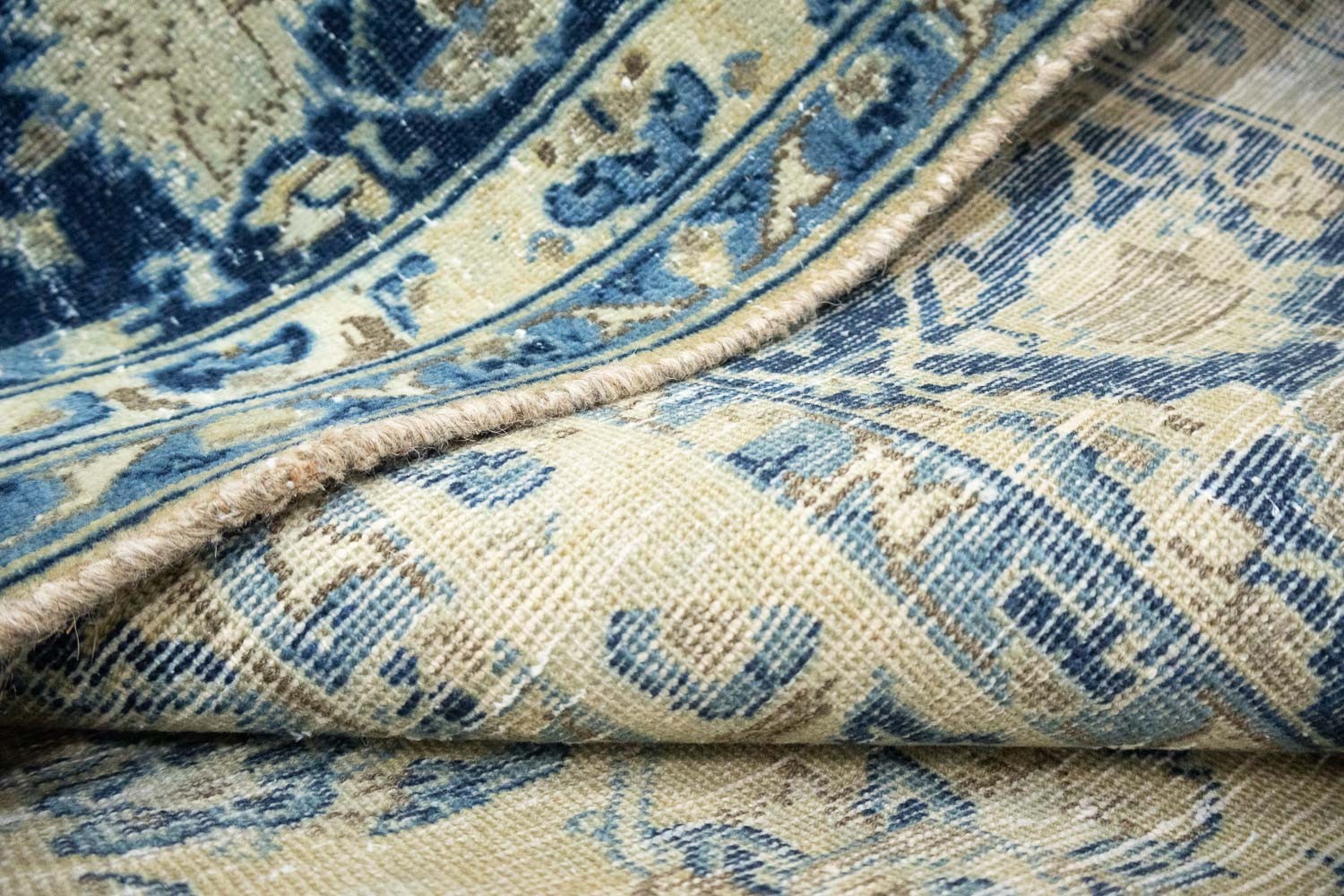 Semi-Antique Floral Oriental Wool Rug Handmade Distressed Carpet 8’2×10’5 Ft