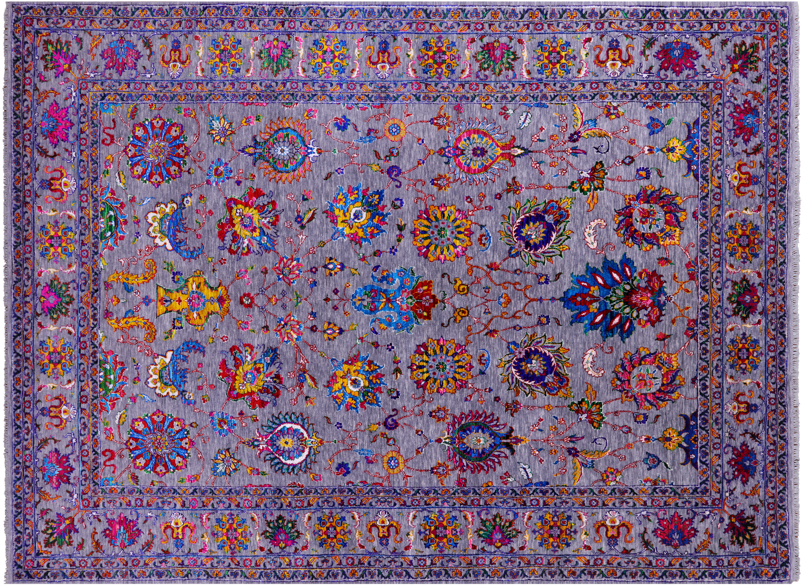 Traditional Handmade Wool & Silk Rug 8′ 10″ X 12′ 2″ – Q22570
