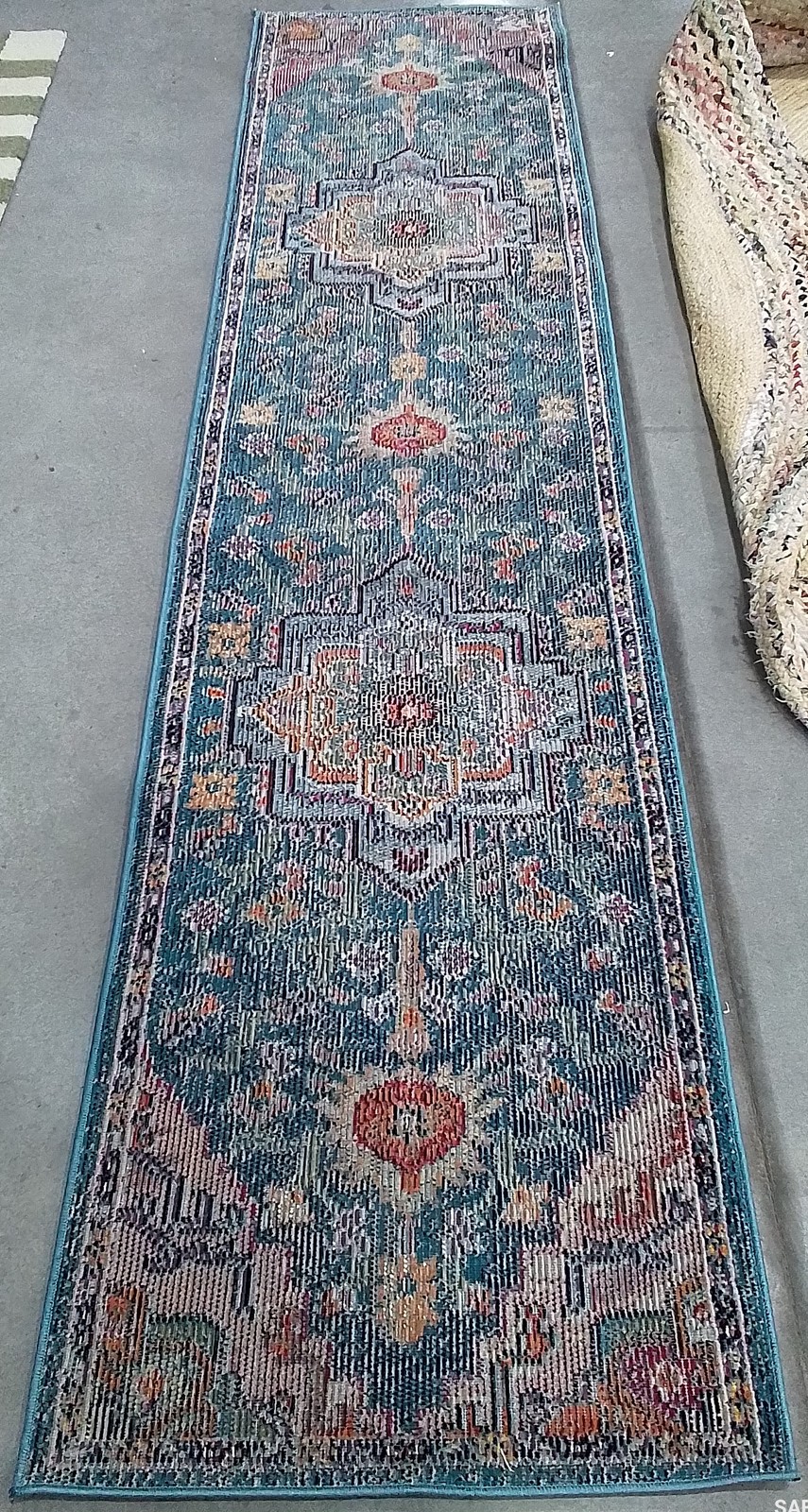 LT BLUE / FUCHSIA 2′-2″ x 9′-0″ Flaw in Rug, Reduced Price 1172798011 CRS501B-29