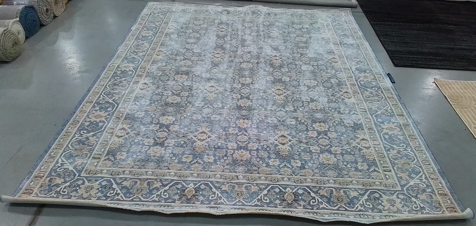IVORY / BLUE 8′-0″ x 10′-0″ Back Stain Rug, Reduced Price 1172802055 PRN906A-8
