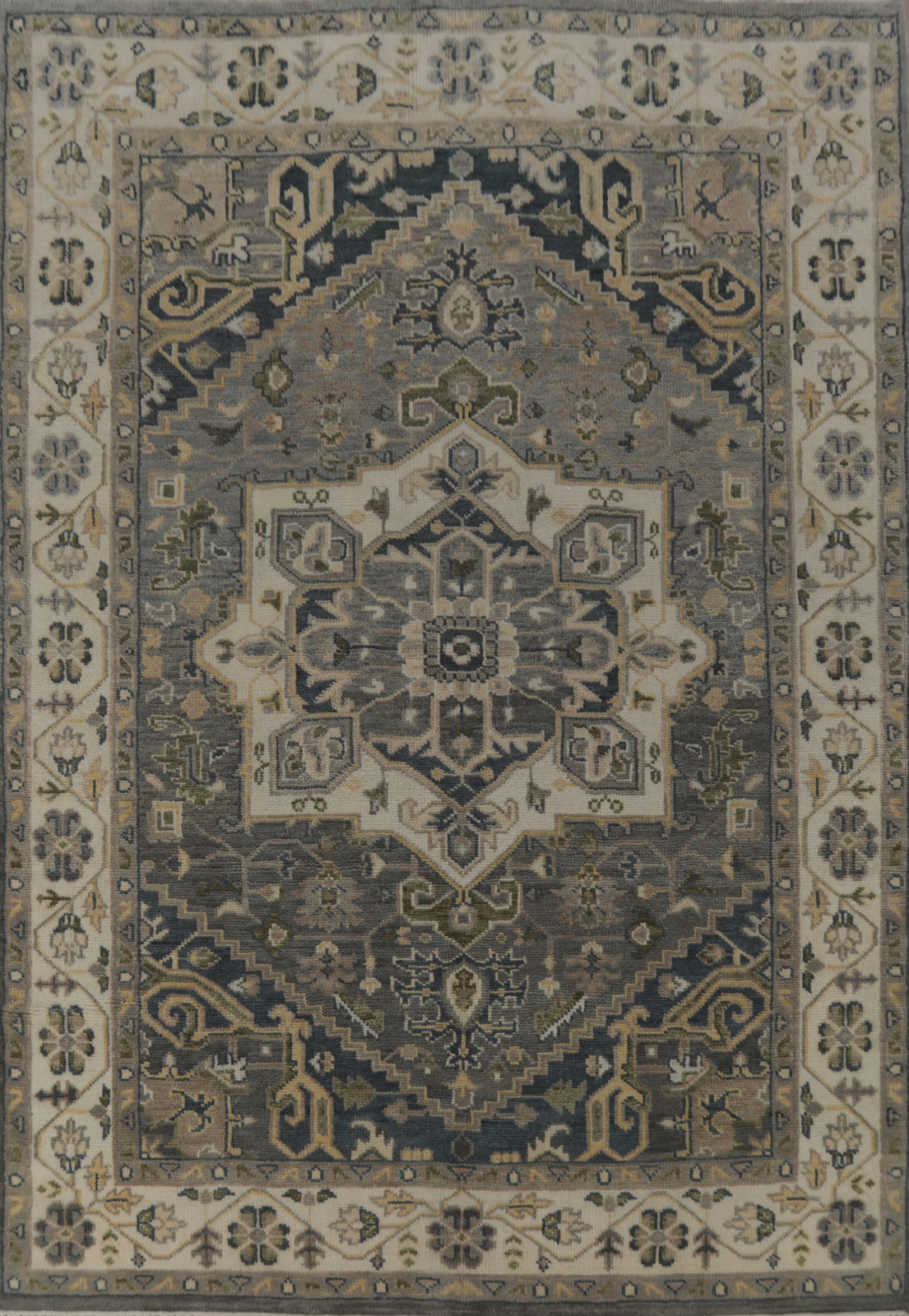 Elegant Handwoven Oushak Indian Rug Living Room Carpet 8×10 ft