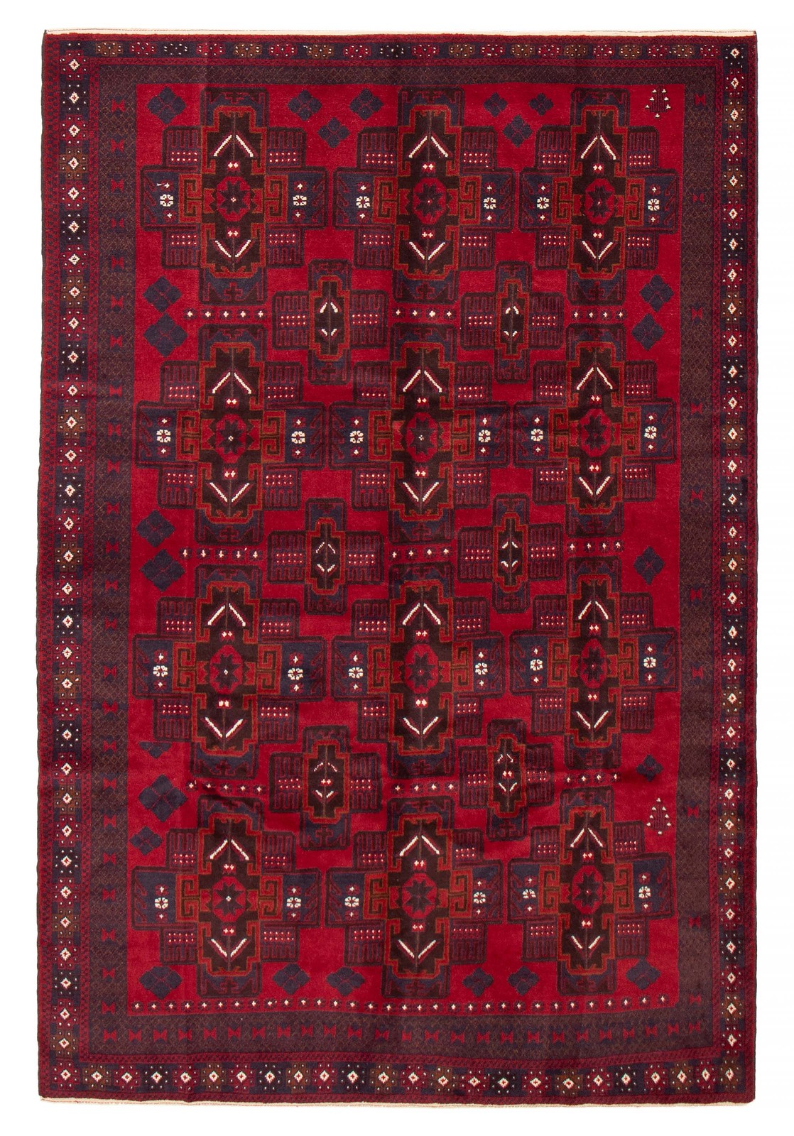 Vintage Hand-Knotted Area Rug 6’1″ x 9’4″ Traditional Wool Carpet