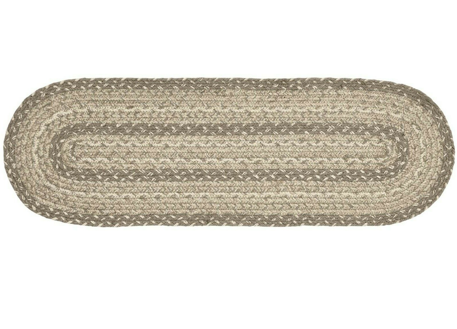 NEW JUTE TABLE RUNNER COBBLESTONE STAIR TREAD Khaki Gray Taupe Crm 27″x8.5″ PAD