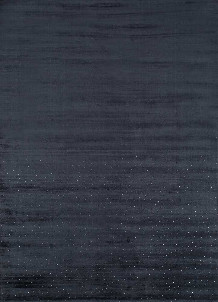 Handmade Hand Loom Viscose Rug Design Color Dark Navy Area Luxury Carpet Rug