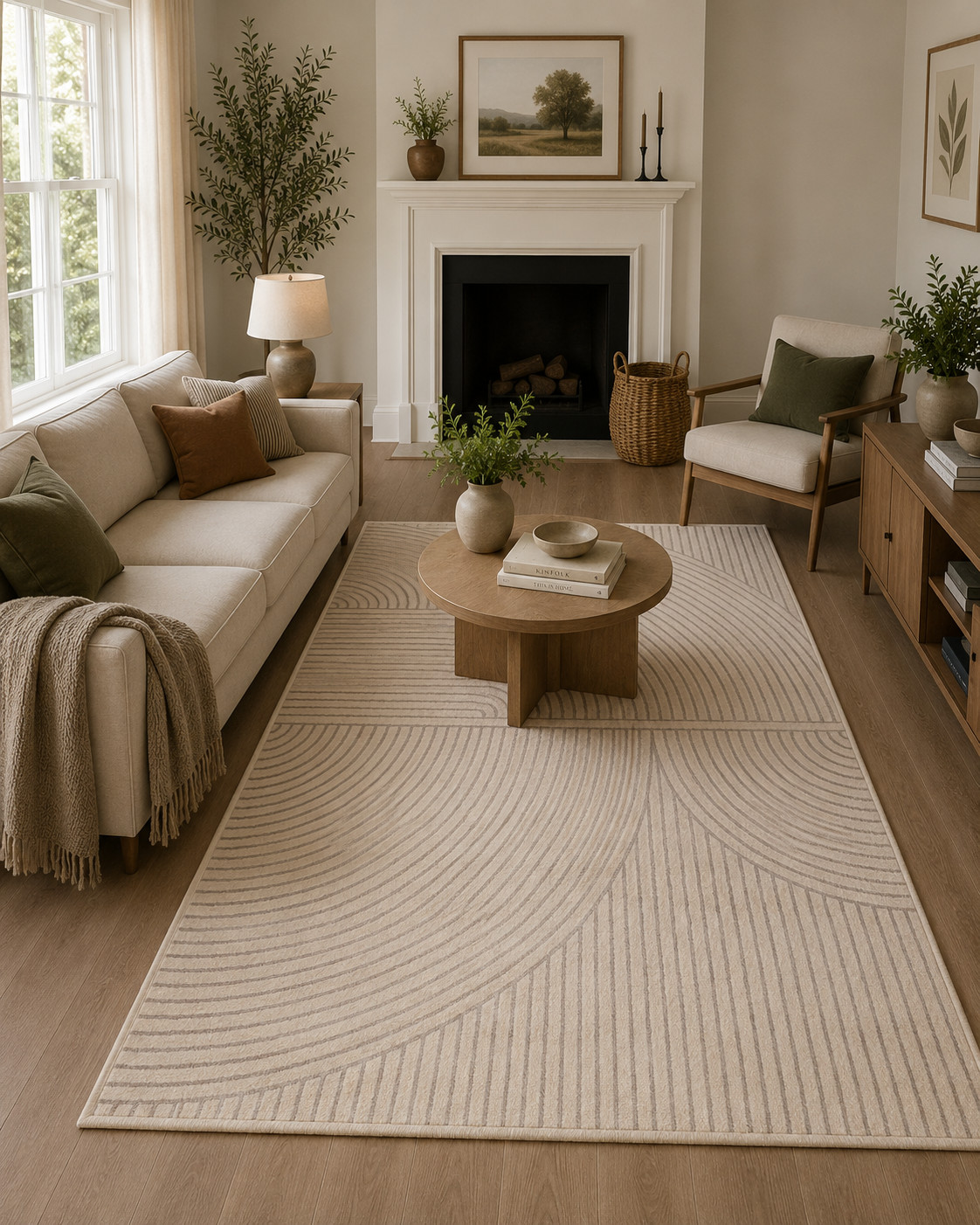 3ft3″ x 5ft Rug Urbane-Arches And Stripes Patterned Rug