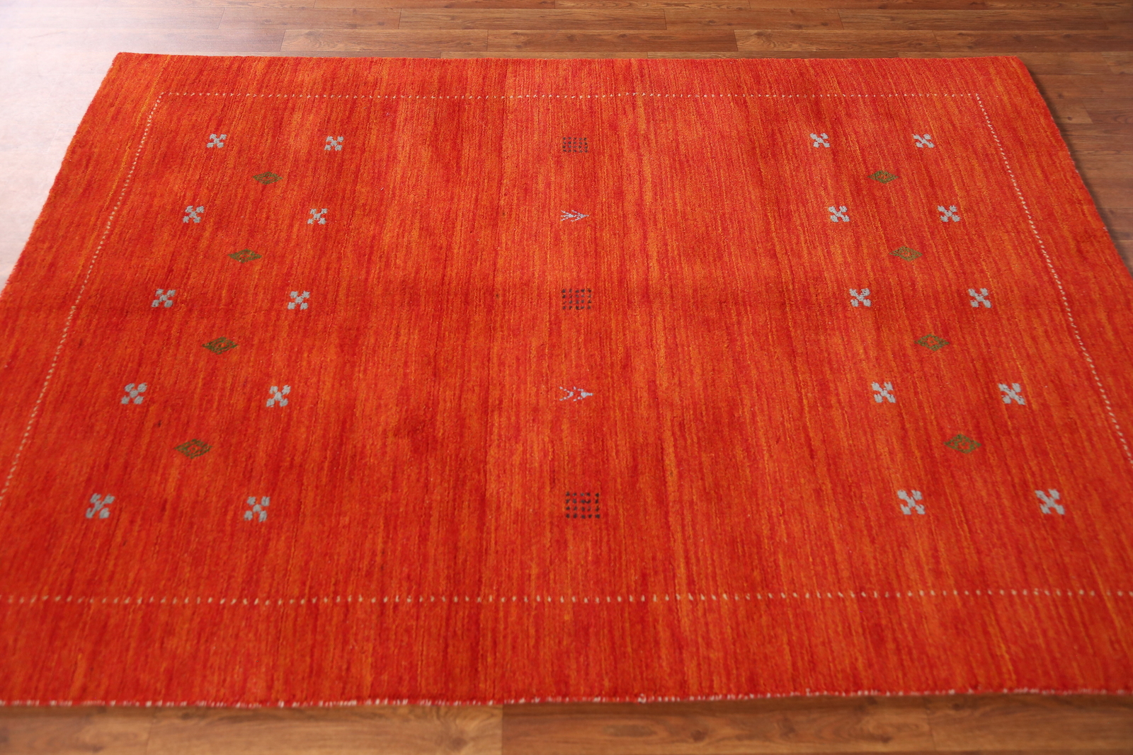 Oriental Gabbeh Rug Rust Color Handmade Wool 5×6 ft. for Bedroom
