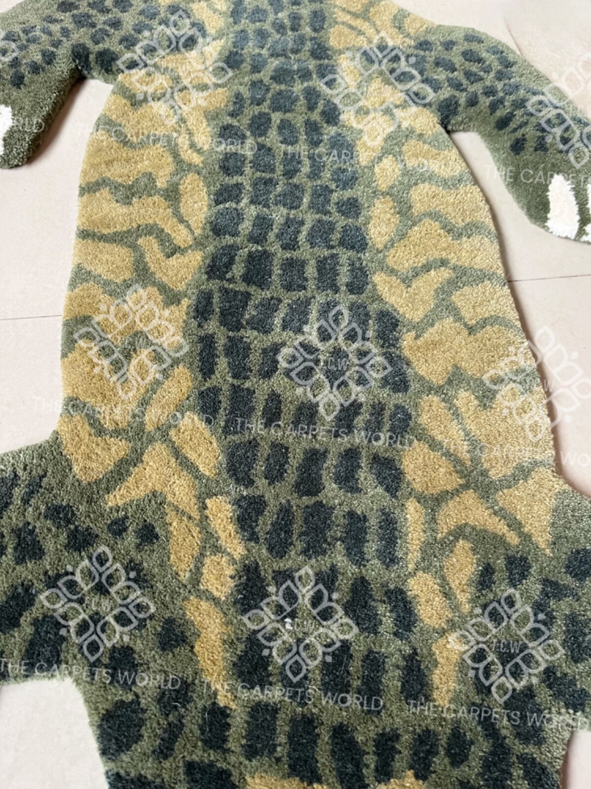 Crocodile Rug, Alligator Rug, Handmade Tufted Rug For Bedroom, Living, Kids Room