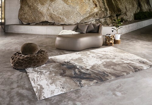 Floor rug sized 39×59 in a thicker Egyptian cotton pile called ROC from Portugal