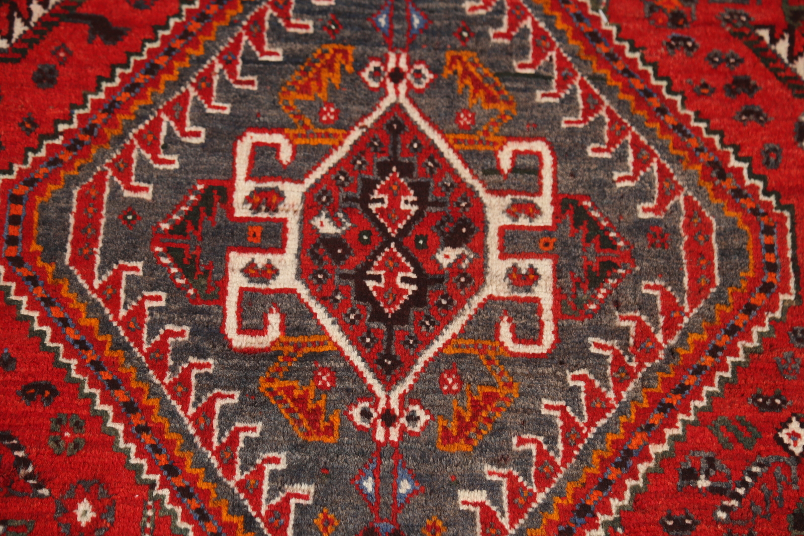 Vintage Geometric Nomadic Area Rug Wool Hand-knotted Dining Room Carpet 5×9