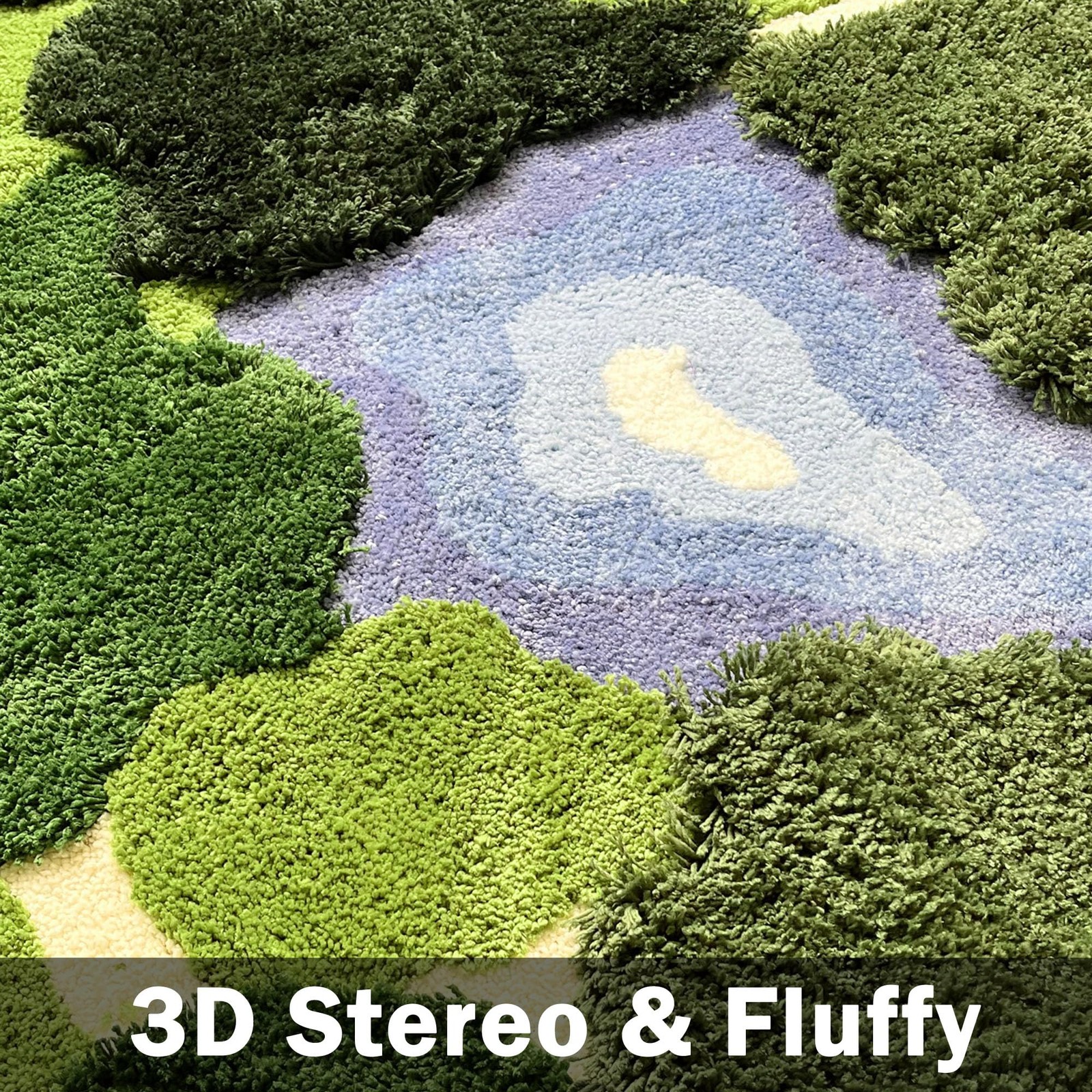 20×35 Inch 3D Moss Rug,Shag Carpet Leaf Area Bathroom Rugs Non Slip Bath Mat …