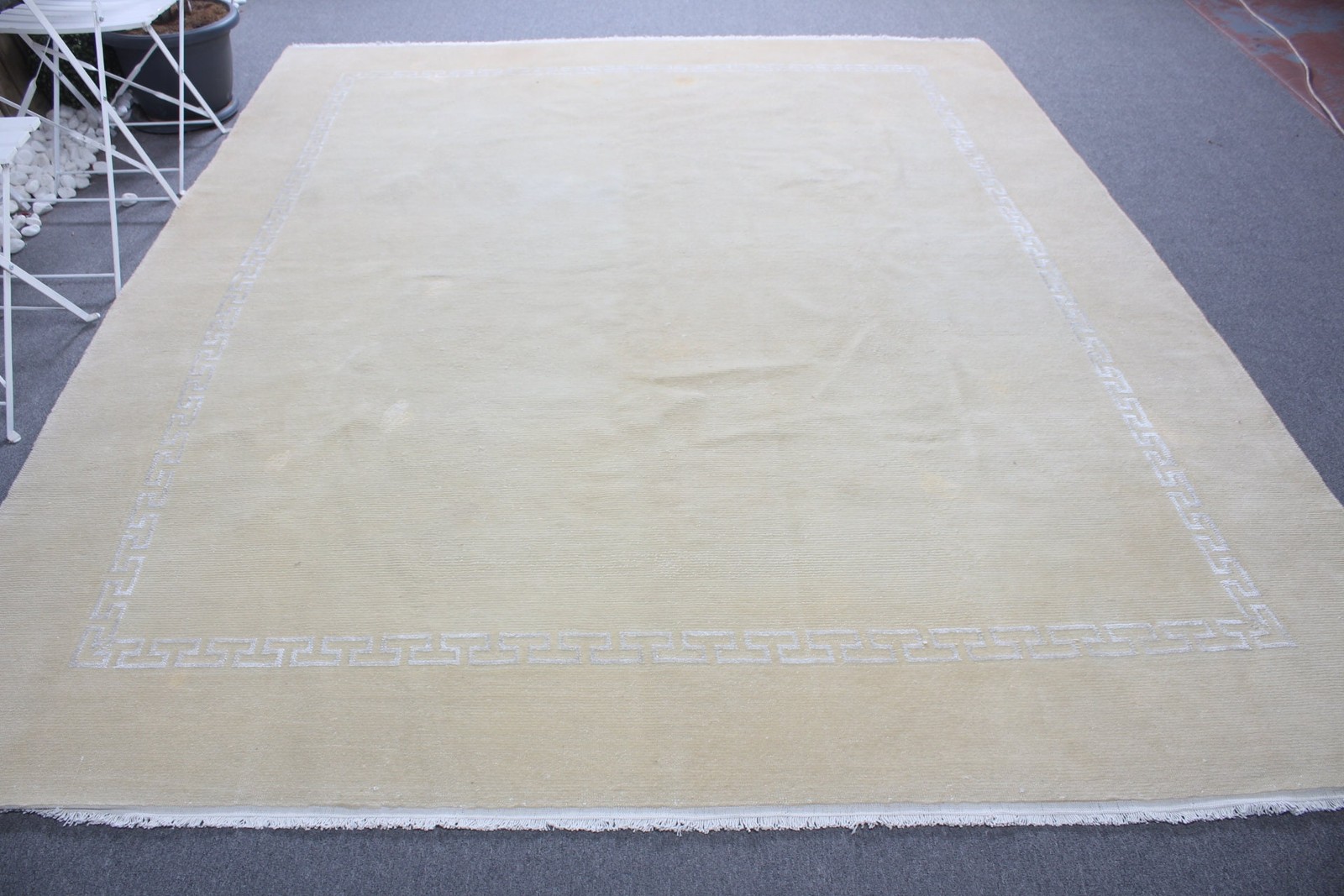 Vintage Turkish Rug 8,1×9,7 ft, Beige Oriental Rug