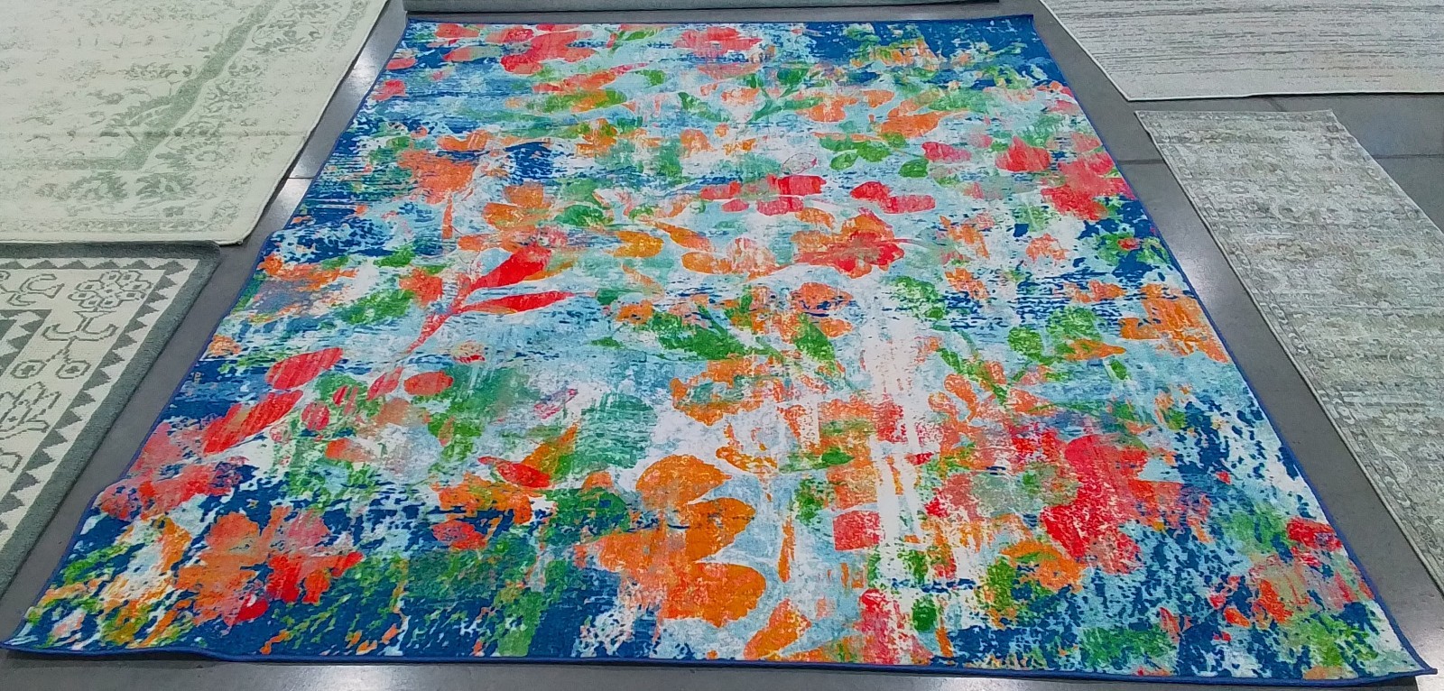 NAVY / ORANGE 7′-9″ x 10′-0″ Damaged Rug, Reduced Price 1172784545 PTB157N-8