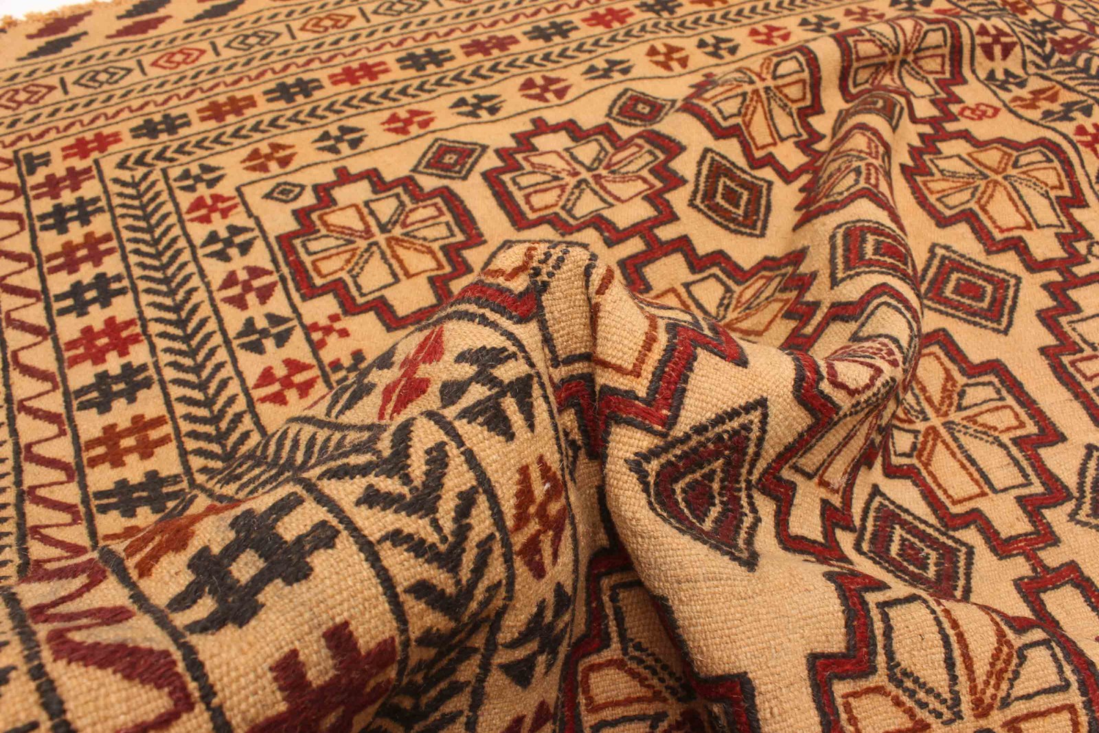 Vintage Hand Woven Area Rug 4’4″ x 5’10” Traditional Wool Oriental Carpet