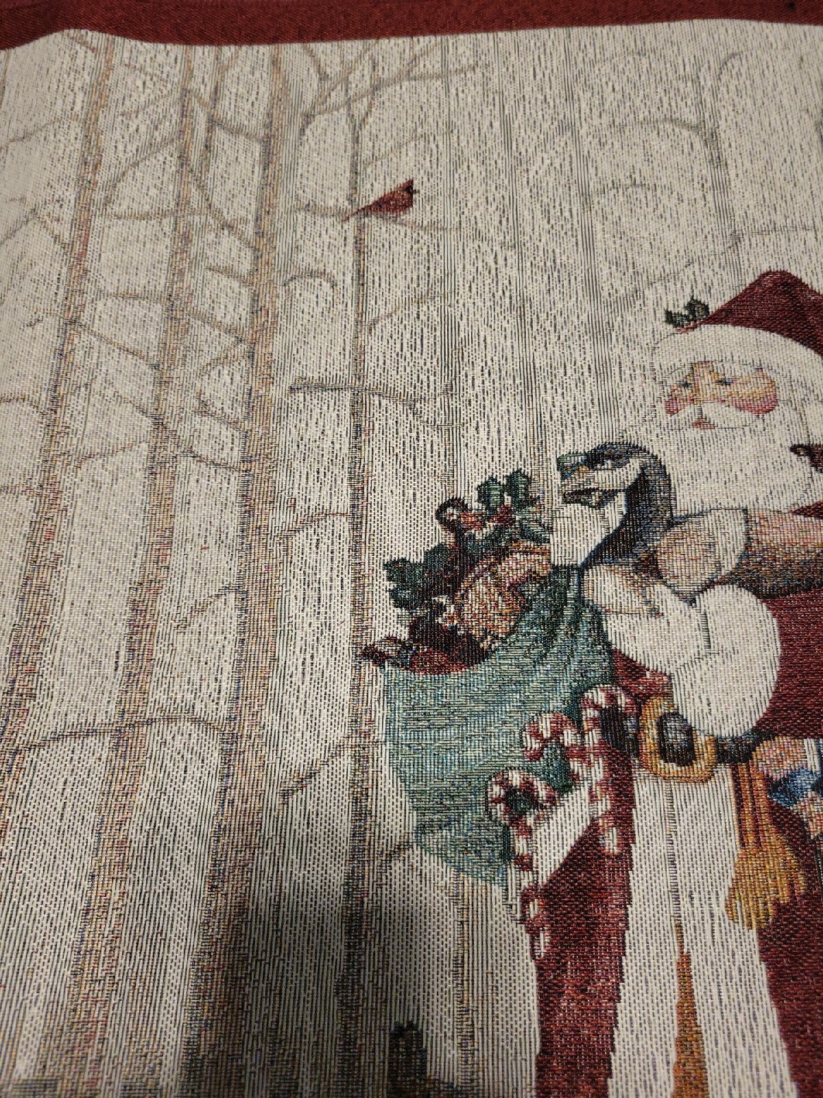 NWT Santa Woodland Animals Tapestry Holiday Accent Rug Christmas Tis The Season