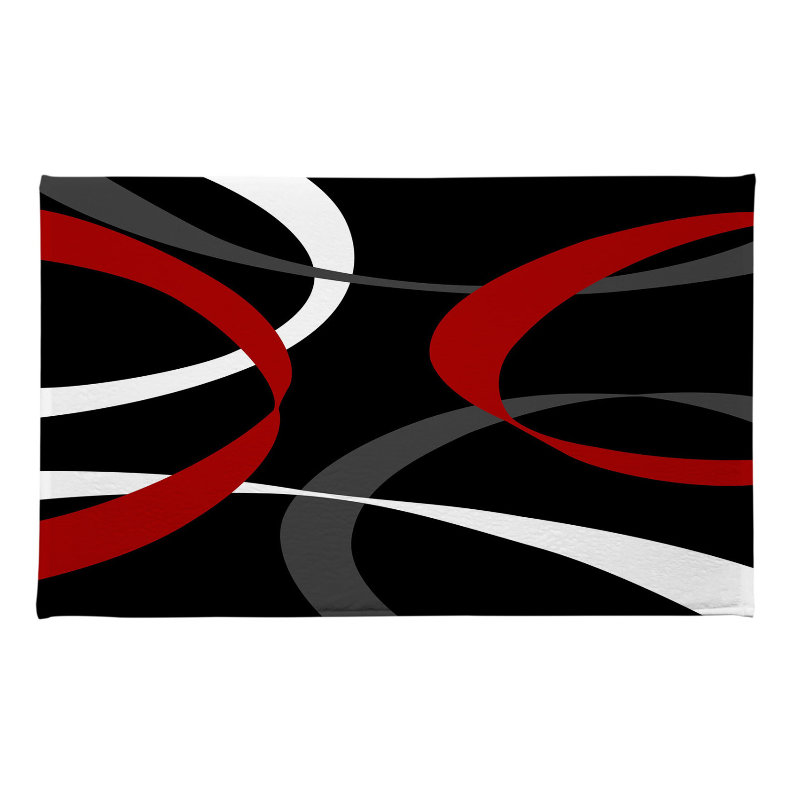 Red Abstract Striped Black and Grey Bath Mat for Bathroom Mat Bath Rug Doormat