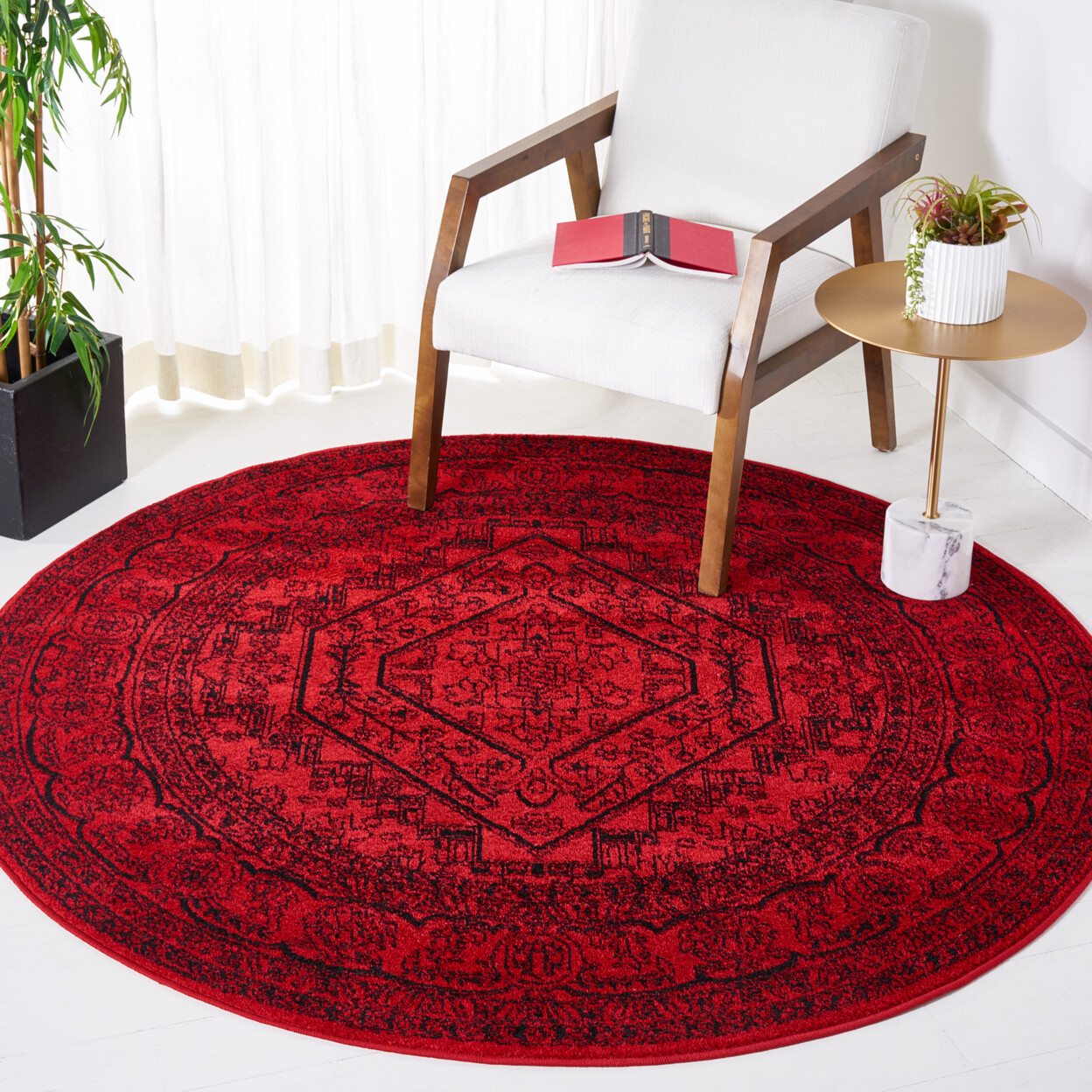 SAFAVIEH Adirondack Collection ADR108F Red / Black Rug