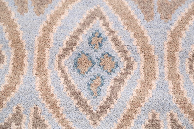 All-Over Light Blue Moroccan Oushak Oriental 10 ft Runner Handmade 3×10 Wool Rug