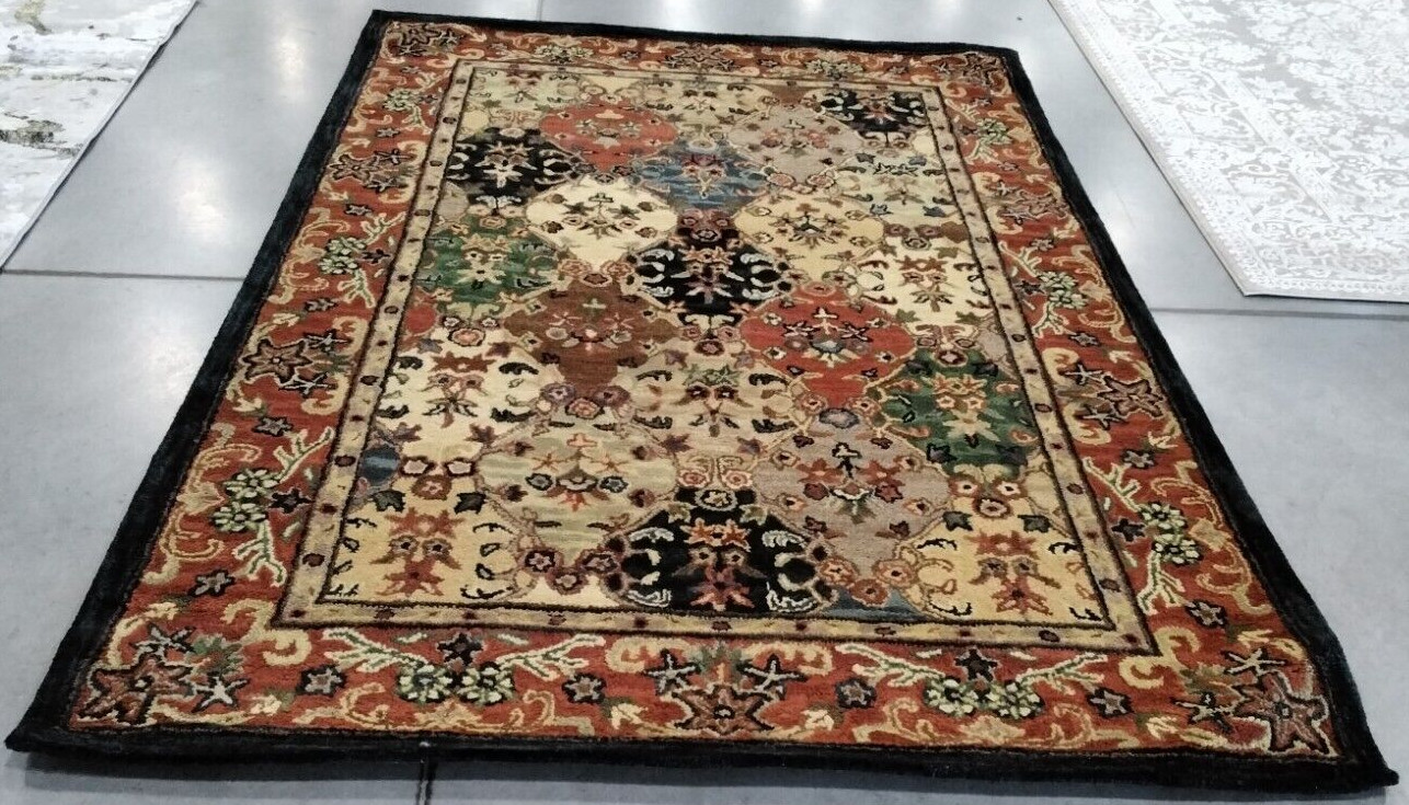 BEIGE / BURGUNDY 6′ X 9′ Back Stain Rug, Reduced Price 1172728656 HG911B-6