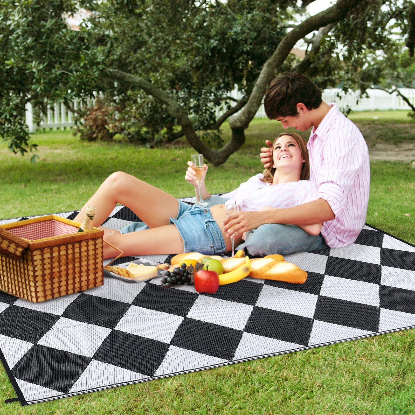 Outdoor Rug Waterproof Plastic Rug Reversible Rug Modern Washable Carpet Patios