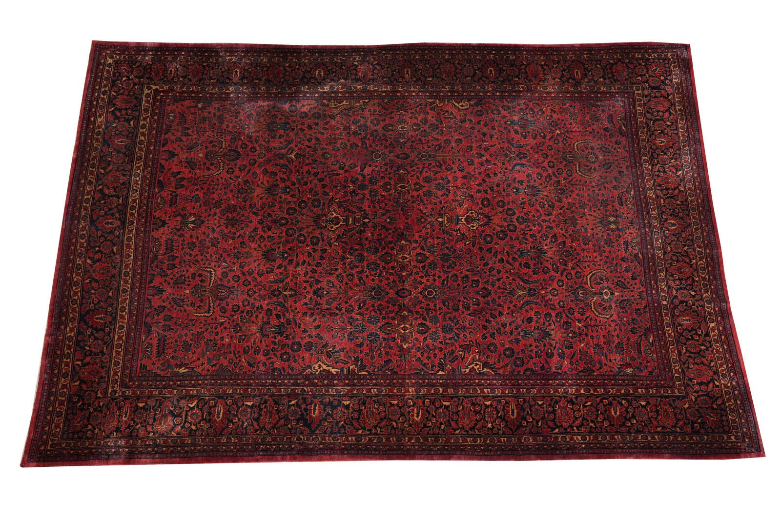 10.8 x 16 Antique Kashaan Sarouuk Machester Wool Quality Rug 1930’s #F-4373