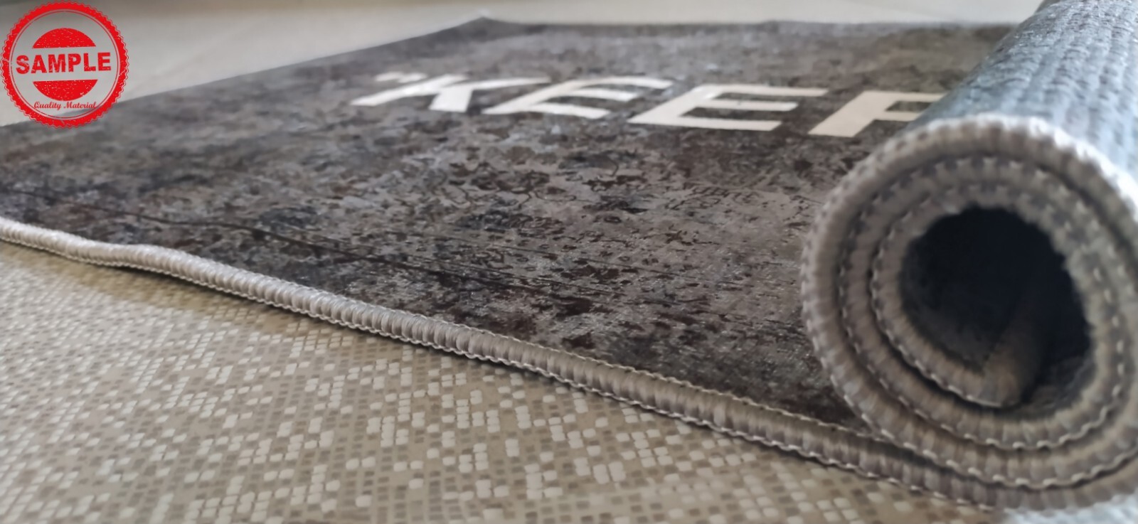 Keep Off Rug, Gray Patterned Keep Off, Home Decor Rug, Modern Keep Off Rug, Fash