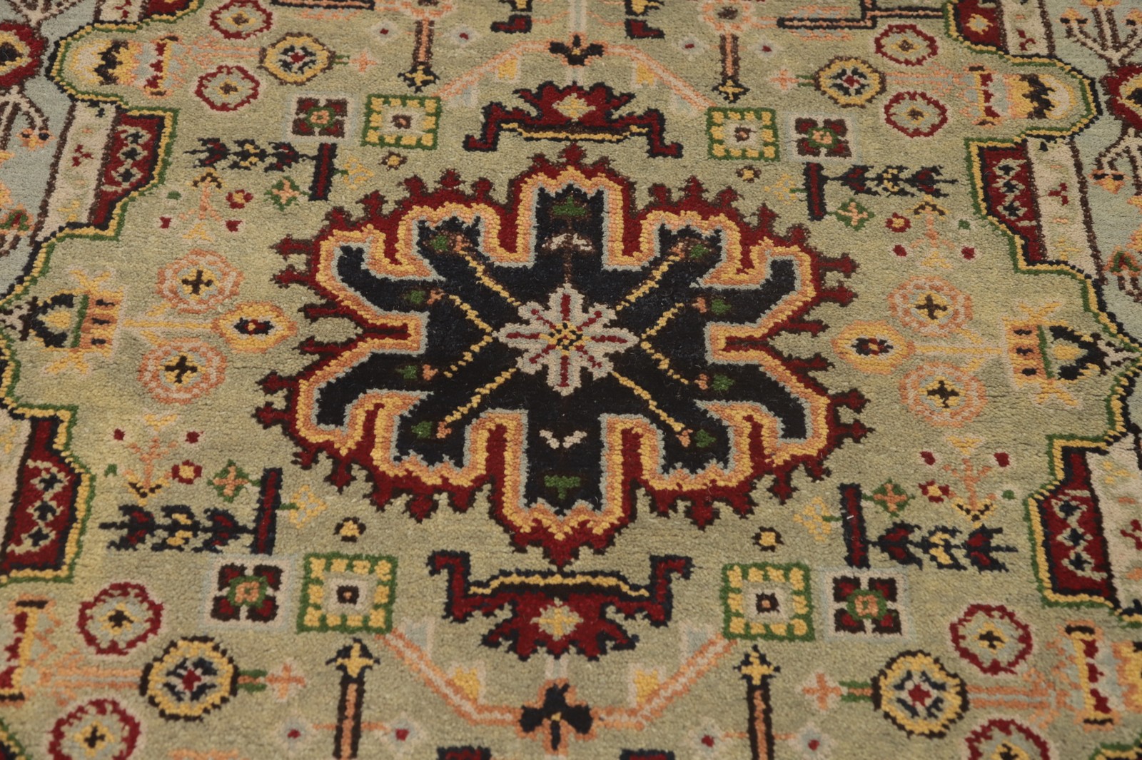 Geometric Kazak Indian Accent Rug 4×6 ft Hand-knotted Wool Oriental Carpet