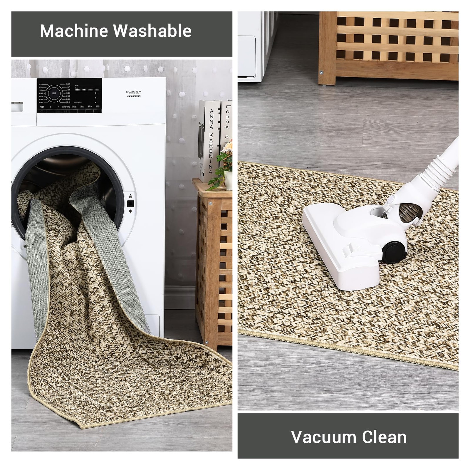 Luxloom Printed Washable Rugs 4X6 Rug For Living Room Modern Rug Non Slip Small