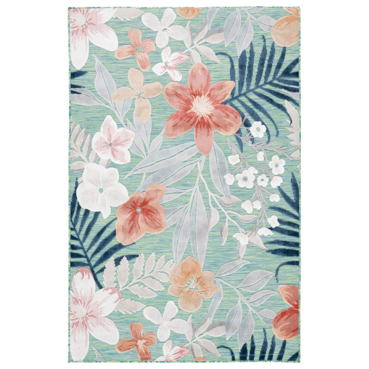 SAFAVIEH Outdoor CBN454Y Cabana Collection Green / Rust Rug