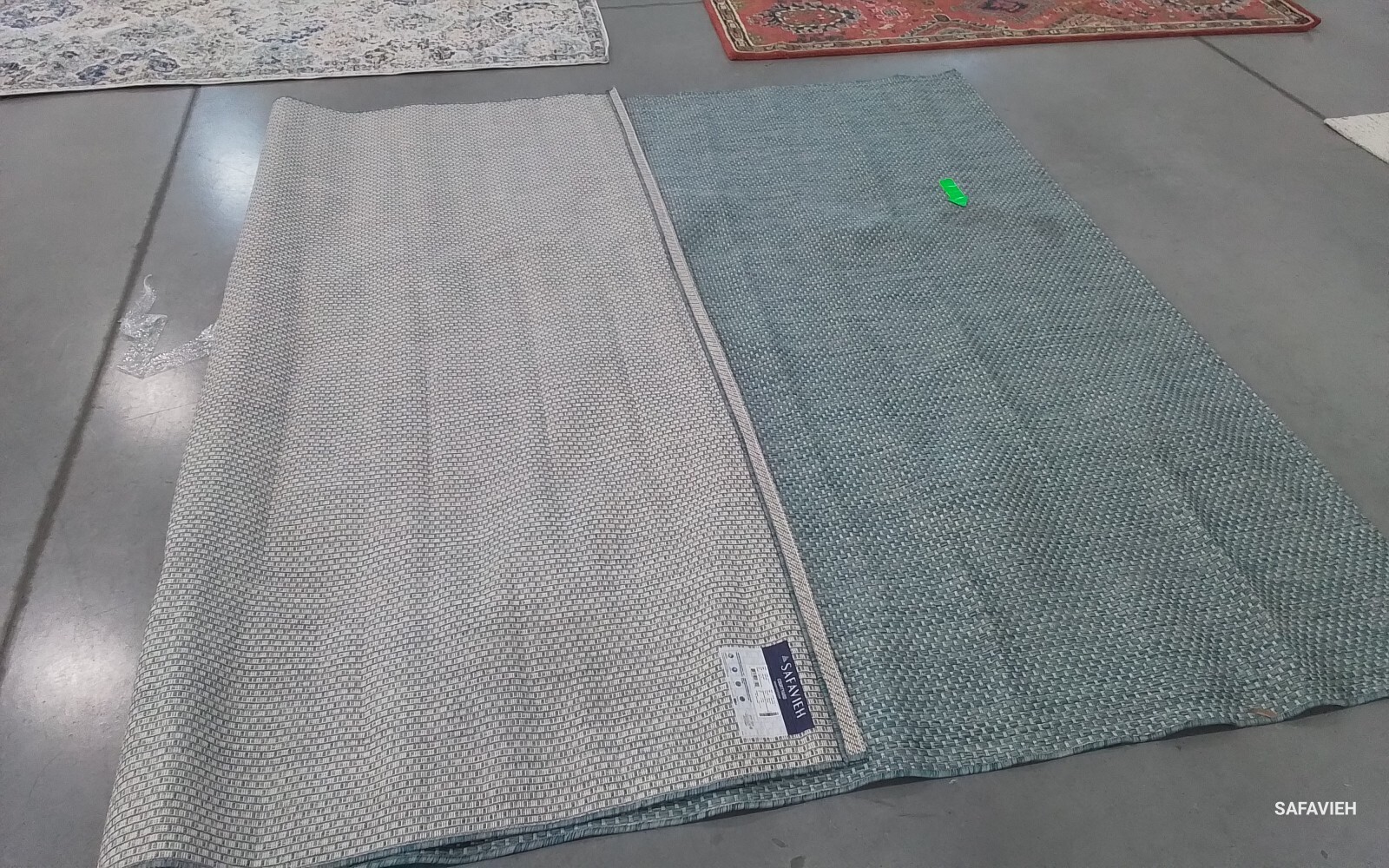 AQUA / GREY 9′-0″ x 12′-0″ Stained Rug, Reduced Price 1172772160 CY8521-37121-9