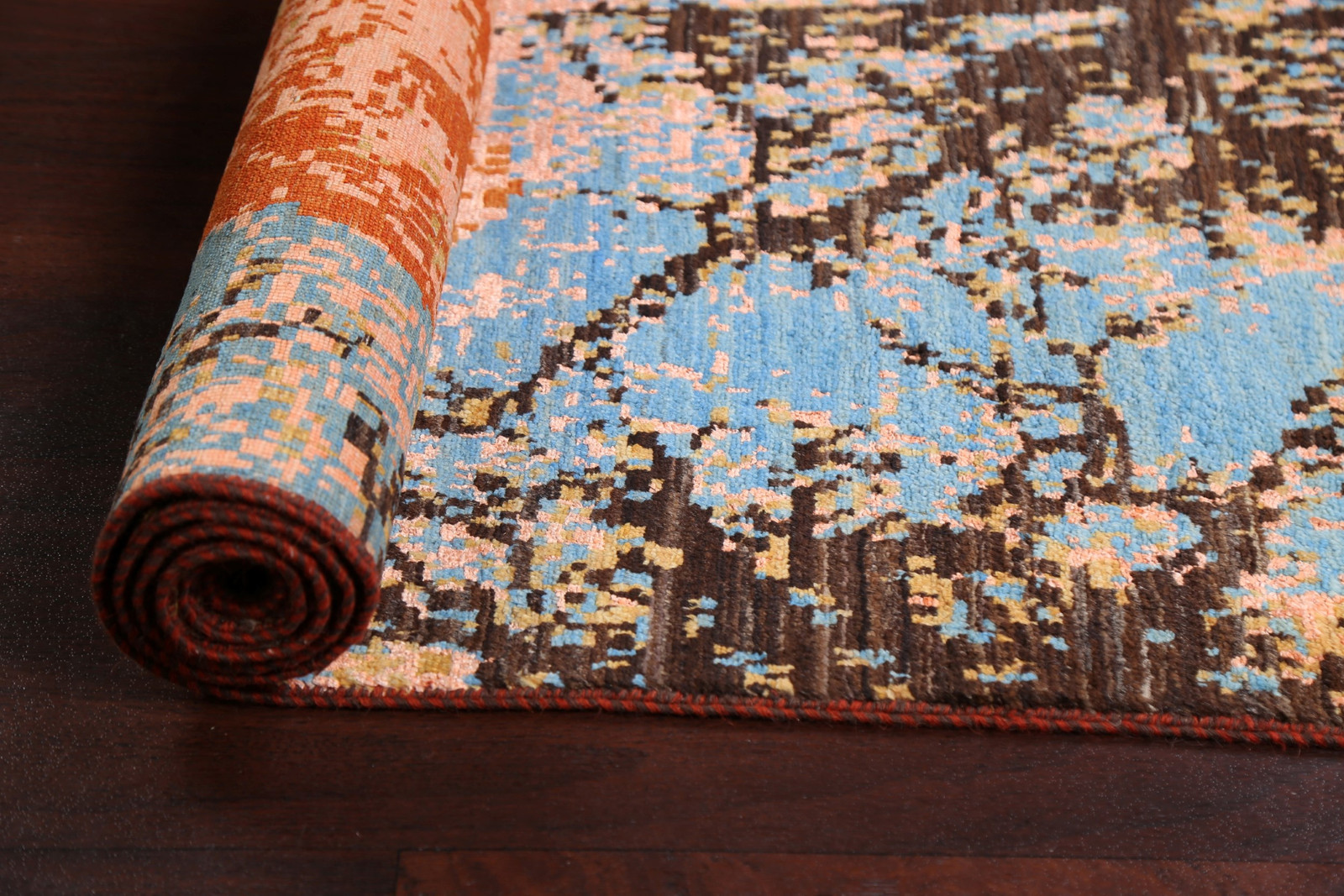 Vegetable Dye Handmade Artistic Modern Rug 4×6 Ft Bedroom Wool & Silk Area Rug