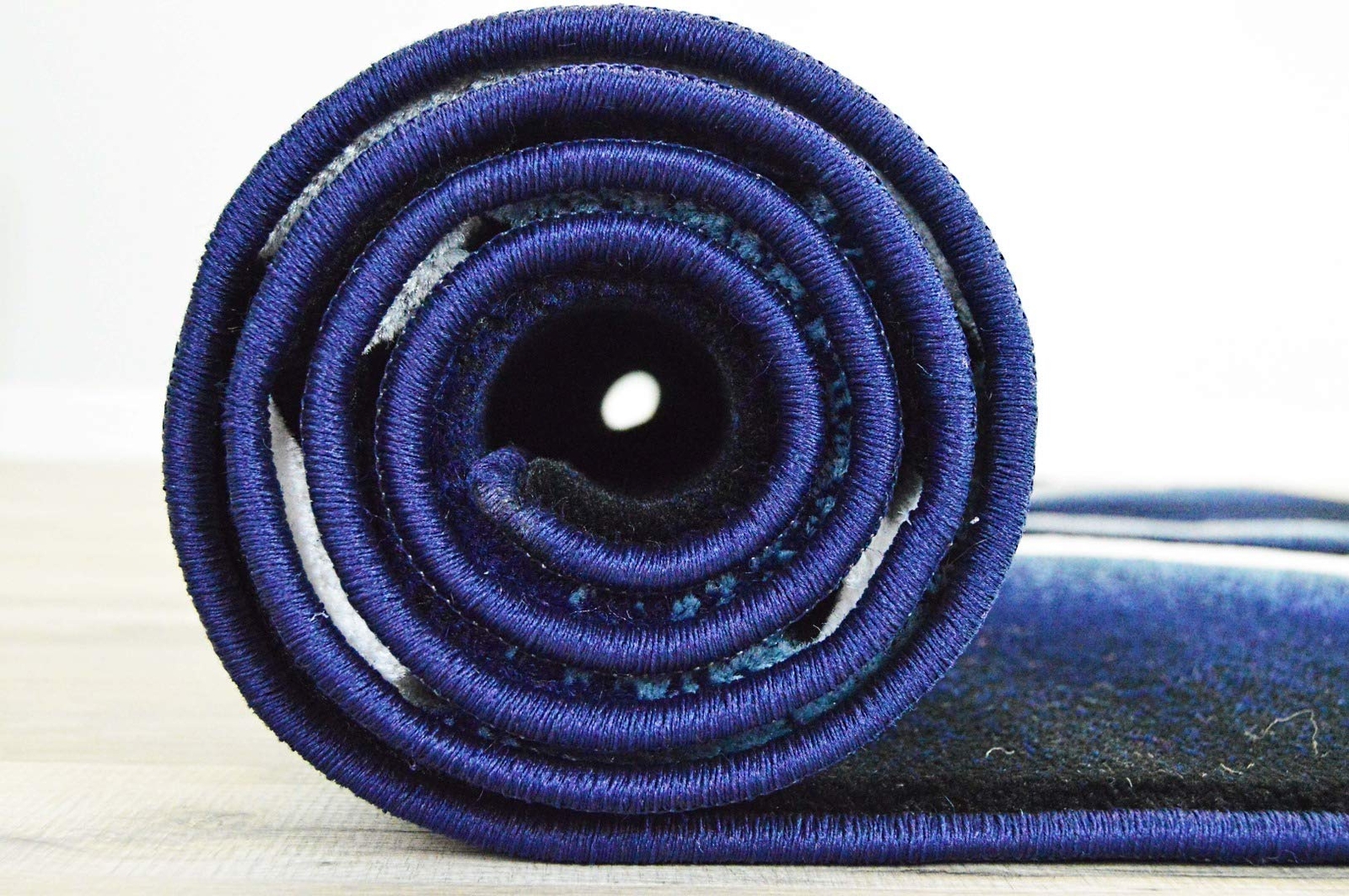 Premium Carved Modern Contemporary Abstract Rug 2305 Navy Blue 2’2”x7’4”