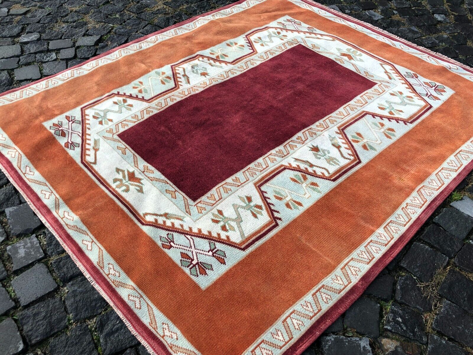 Handmade rug,Turkish rug,Wool rug,Boho decor,Vintage area rug 5,0 x 5,9 ft