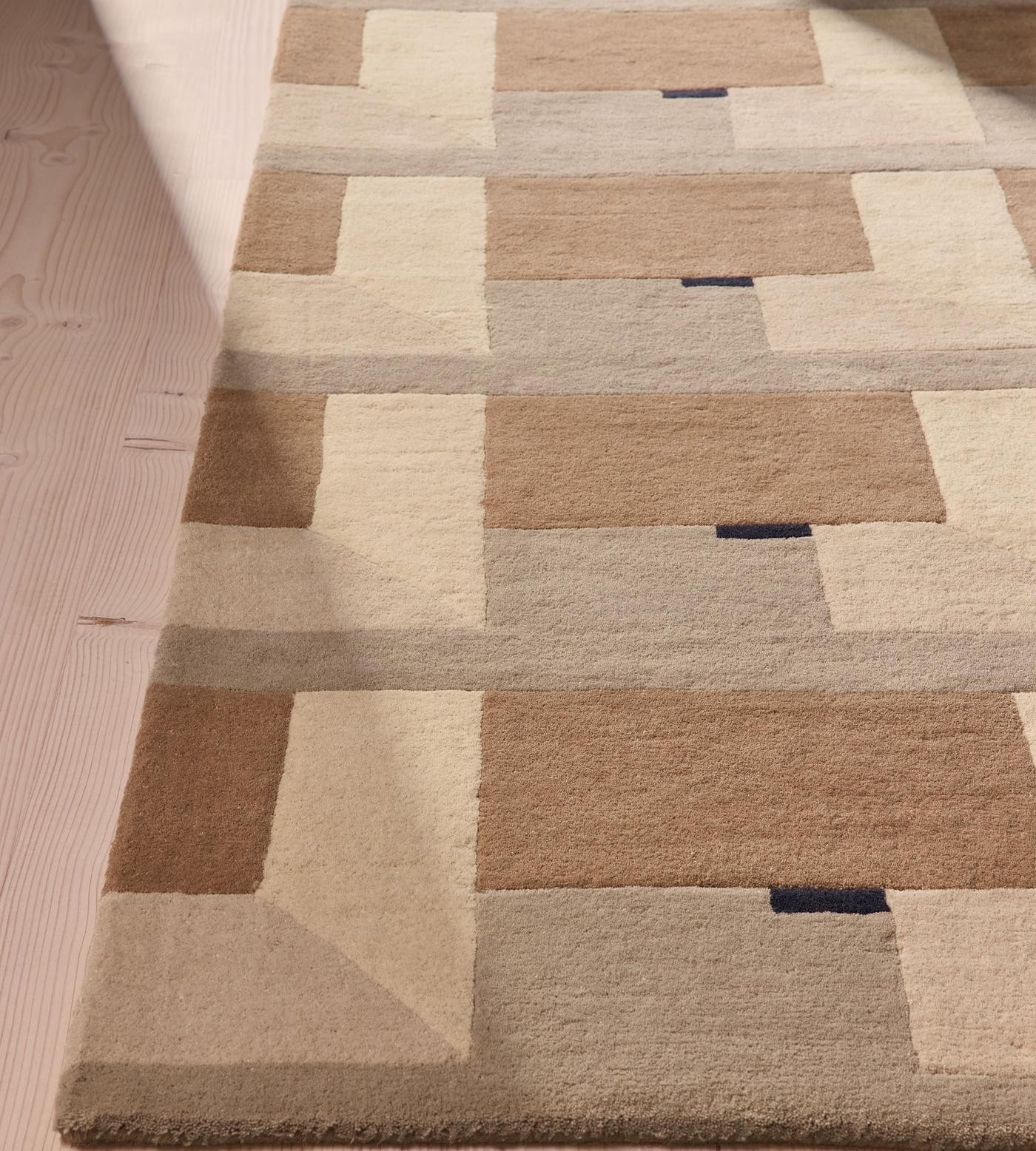 Hand-Tufted Wool Rug 6×9 8×10 9×12- Soho Home Blake Rug, Cream Handmade Area Rug