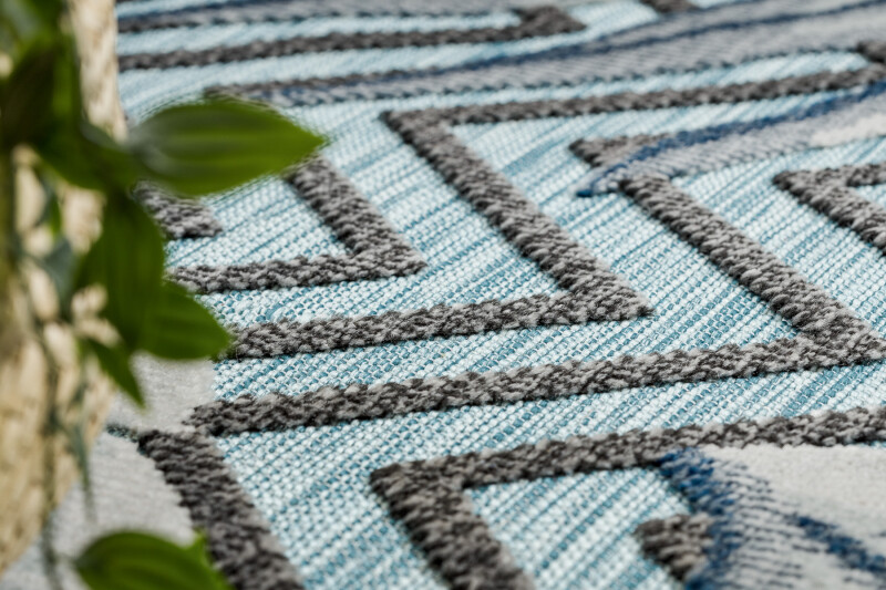 Modern Rug ” BOTANIC ” Strukturell Exterior Spring Aqua Practical
