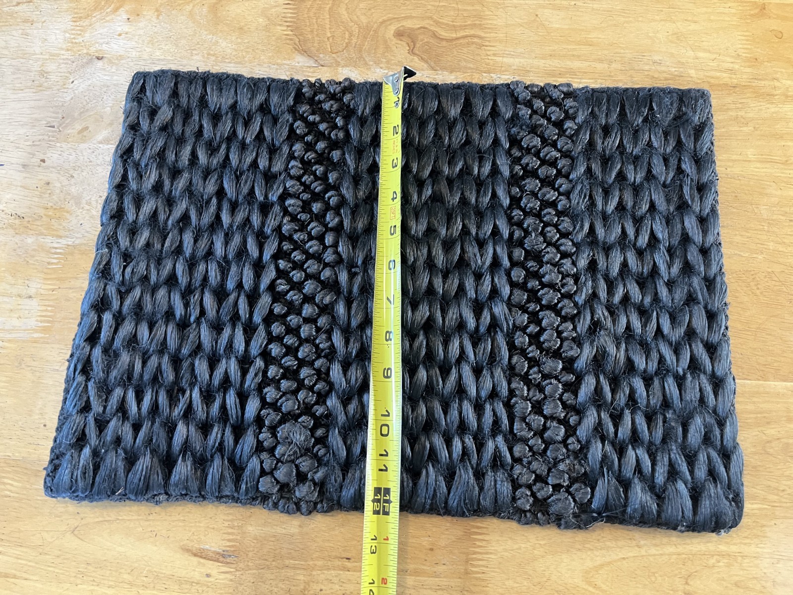 Crate & Barrel Sample Rug Square Carpet Tile Asti Black Jute 12″ x 17″