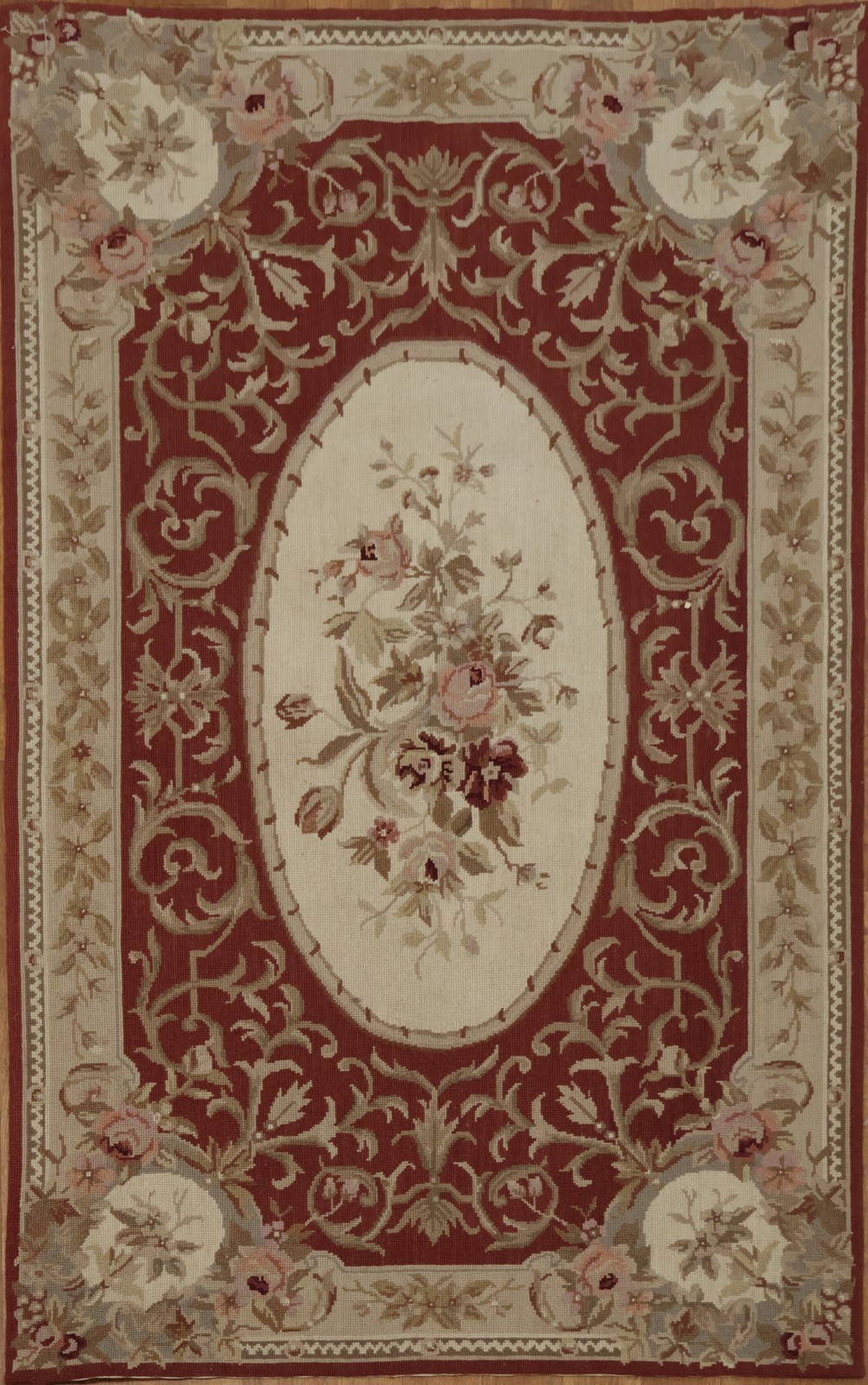Aubusson Tapestries Chinese Rug 3×5 Classic Victorian Style Floral Accent Carpet