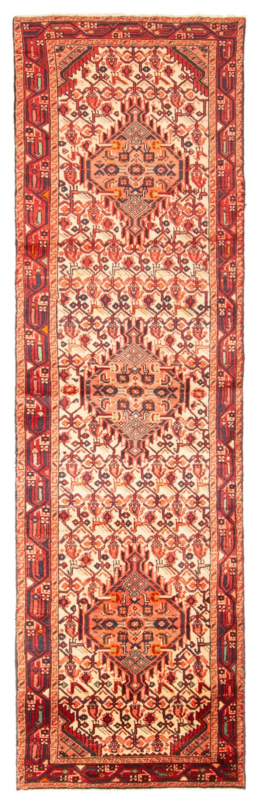 Vintage Hand-knotted Runner Rug 2’6″ x 8’8″ Traditional Oriental Wool Carpet