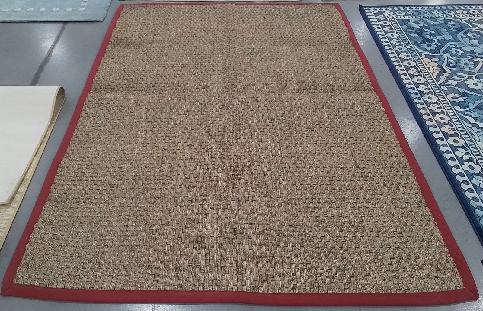 NATURAL/BURGUNDY RED 6′-0″ x 9′-0″ Flaw in Rug Reduced Price 1172805279 NF114D-6