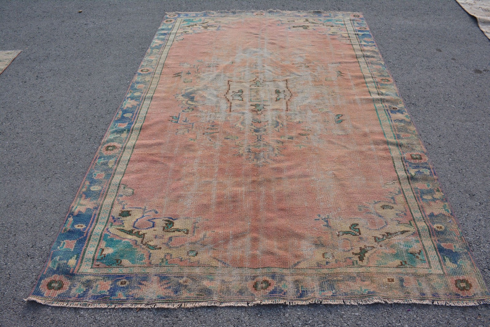 6,1×9,5 ft Vintage Large Rug, Turkish Red Floral Rug