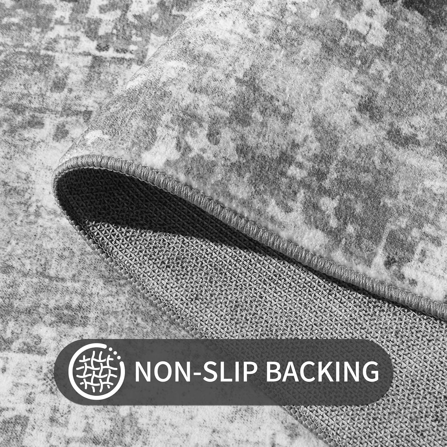 Entrance Rugs Indoor 2×3 Grey Entry Rug Washable Abstract Small Area Rug Non-Sli